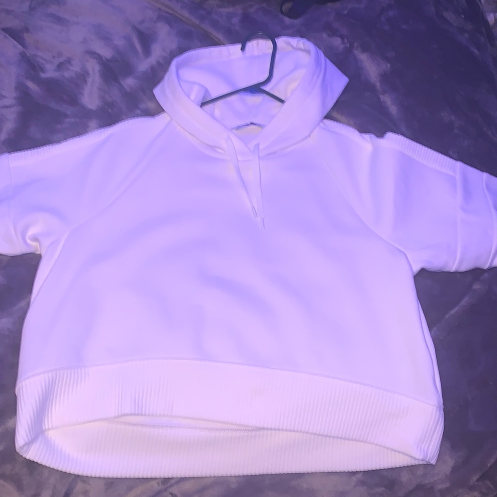 DSG white cropped hoodie